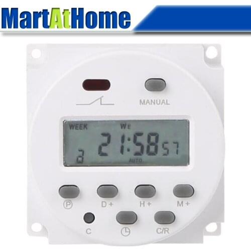 LCD Digital Time Switch Weekly Programmable Timer Power Relay DC 12V 24V 110V 220V