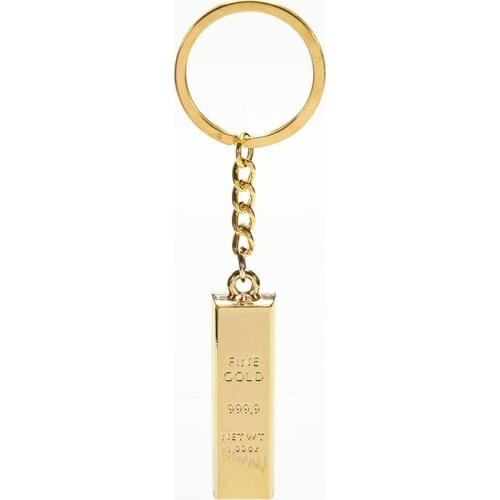 1Pc Zinc Alloy Gold KeyChain Gold Brick Keychain Keyring Brand New Hot-selling Creative Funny Fake Gold Keychain