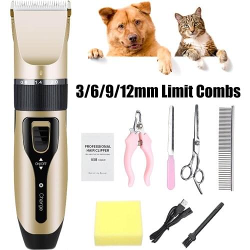 2020 New Electrical Dog Hair Trimmer Low-noise Pet Hair Clipper Machine Rechargeable Grooming Cutter Pet Hair