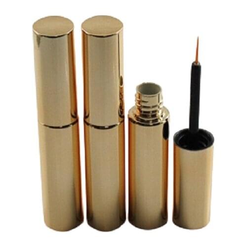 8ML Empty Eyeliner Tube PETG Electroplating Gold Mascara Eyelash Growth Liquid Refillable Cosmetic Eyeliner Tube Packaging 10pcs