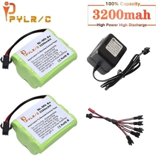6v 3200mah Ni-MH Battery And Charger For Rc toys Car Tanks Robots Gun 3200mah AA 6v Rechargeable Battery Pack For Rc Boats