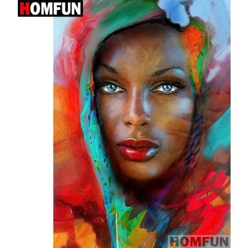 HOMFUN Full Square/Round Drill 5D DIY Diamond Painting "Indian woman" Embroidery Cross Stitch 5D Home Decor Gift A07034