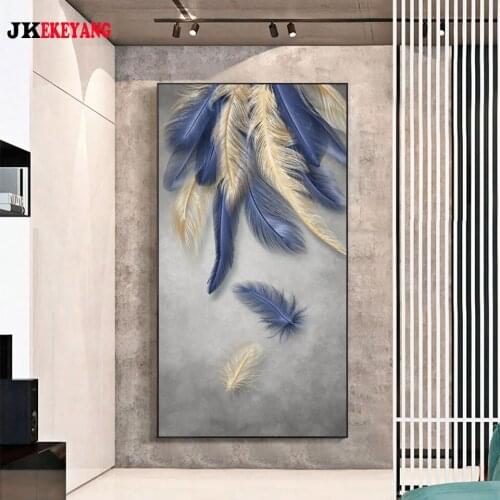 Large 5D Diy diamond painting feather Diamond Mosaic Rhinestone Embroidery cross stitch Y4175