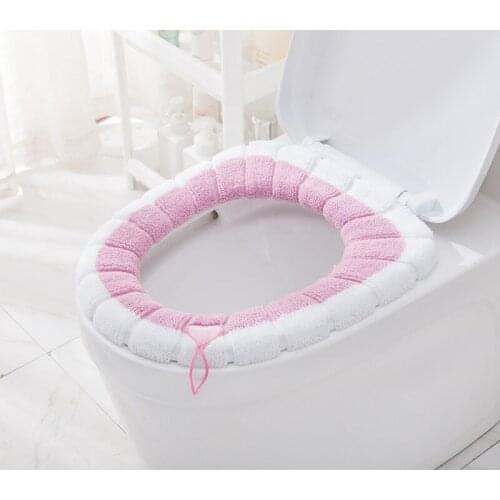 1PC Warm Comfy Toilet Seat Cover Bathroom Toilet Seat Closestool Washable Soft Warmer Mat Cover Pad Cushion Tapa WC Mat