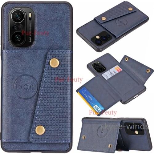 Double buckle case For Xiaomi Redmi K40 Note 9 4G 10 flip wallet clip stand easy to disassemble cover for RM K 40 Note9 Note10