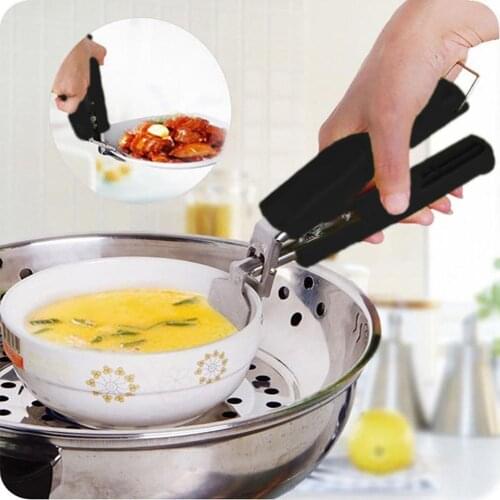 Stainless Stee Eco-Friendly Anti-Hot Pot Pan Bowl Hot Dish Plate Gripper Clip Kitchen Silicone Handle Kitchen Tool Organizer