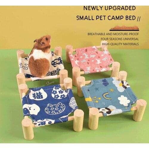 Hamster Nest Guinea Pig Hammock For Hamsters Summer Breathable Wooden Bed Chinchilla Rabbit Nest Pet Ferret Hamster Accessories