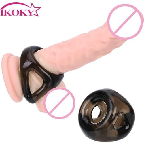 IKOKY Scrotal Binding Penis Ring Delay Ejaculation Silicone Sex Toys for Men Male Elastic Cock Ring Adult Products Sex Shop