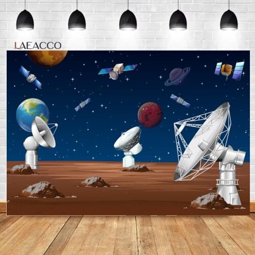 Laeacco Space Astronaut Mars Exploration Base Backgrounds Universe Planet Newborn Birthday Photography Backdrops Photo Studio