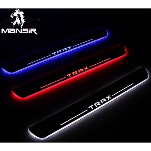 MANSiR For Chevrolet Trax 2013 2014 2015 2016 2017 2018 LED Door Sill Pathway Light Welcome Pedal Car Scuff Plate Pedal Lights