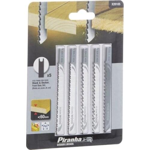 Black Decker X28105 5 Piece U Type Wooden Jigsaw Knife Set