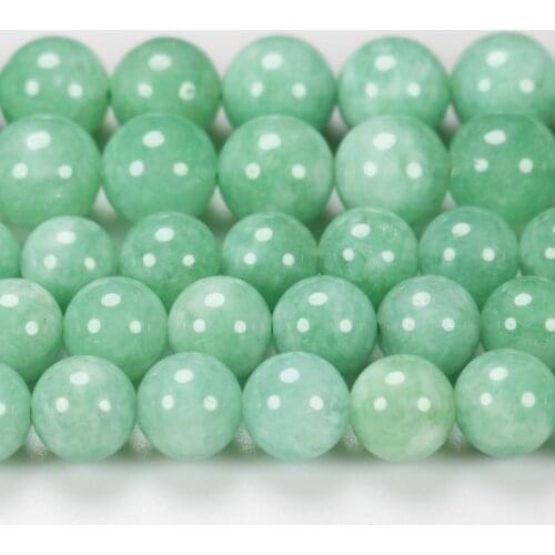 Natural Smooth Green Jades ,Em-erald 4-14mm Round Beads 15inch ,Wholesale For DIY Jewellery Free Shipping