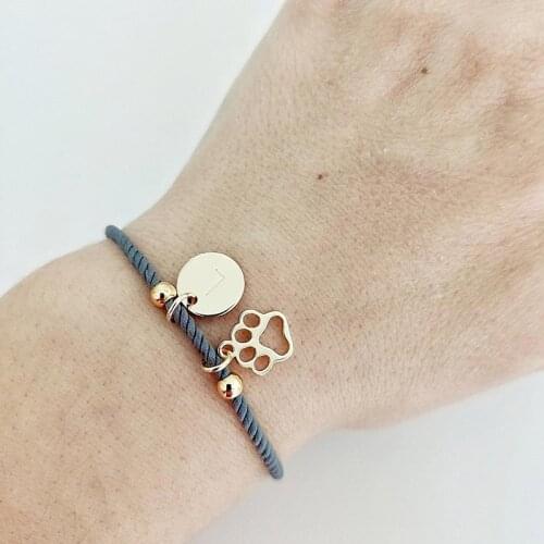 Paw print bracelet, initial bracelet, dog lovers gift, personalised bracelet, personalised gift ideas, christmas gift, charm bra