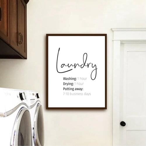 Laundry Print Laundry Room Decor , Funny Laundry Signs Typography Poster Wall Art Picture Canvas Painting Minimalist Decoration