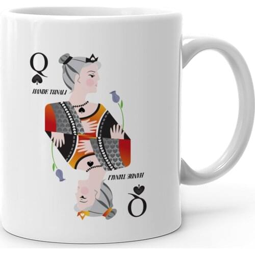 Personalized Queen of Spades White Mug Cup