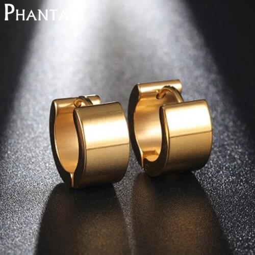 Phantaci 7MM No Fade Round Clip On Earrings For Women Gold Color Smooth Lady Woman Stud Earrings Fashion Jewelry