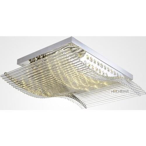 35W LED Luxury Ceiling Lights Modern L31.5" x W21.7"x H8.27" Living Room Sail Shape Creative Crystal Glass Sticks Ceiling Lamp