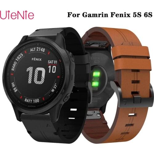 20mm Wristband For Garmin Fenix 6S Quick Fit Genuine Leather Watch Band Strap For Garmin Fenix 5S Bracelet Band Accessories