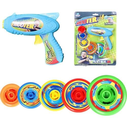 Happy Rotating Spin Top Flying Disc Saucer Launcher Kid Toy Chasing Game Toy Interplay Exercising Toy
