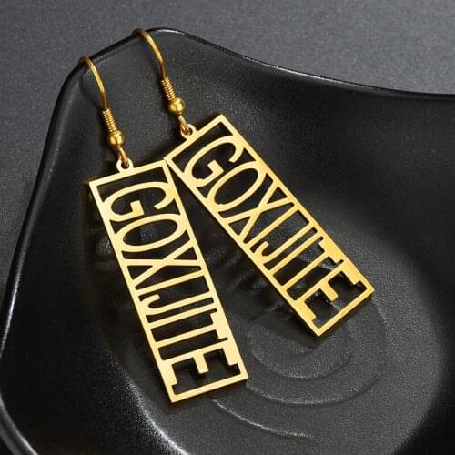 Cutout Custom Name Earing Dangle Personalized Piercing Letter Name Number Zodiac Anime Drop Earrings Studs For Gifts Women Girl