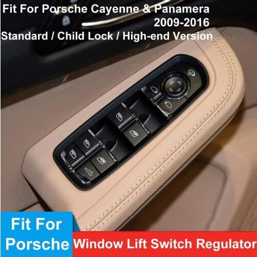 Car Styling Interior Driver Passenger Side Window Lift Switch Button Regulator Cover Trim For Porsche Cayenne Panamera 2009-2016