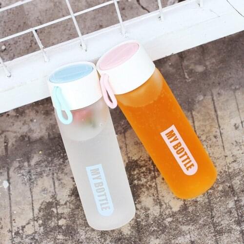 Student Portable Frosted Glass Water Bottle Container Summer Outdoor Travel Drinking Juice Milk Cup Creative Bottles with rope