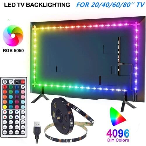 LED TV backlight RGB 5050 led Strip Light with Remote Controller for Room, Bedroom, TV, Kitchen, Desk Decor