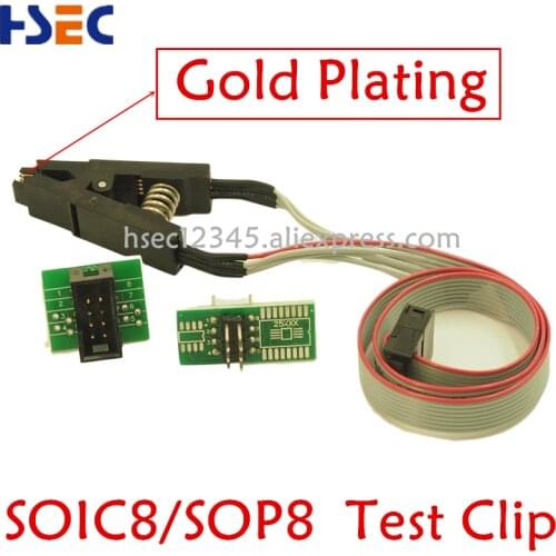 Soic8 sop8 test clip for TL866ii plus minipro TL866CS TL866A EZP2010 EZP2013 EZP2019 CH341A RT809F RT809H bios eeprom Programmer