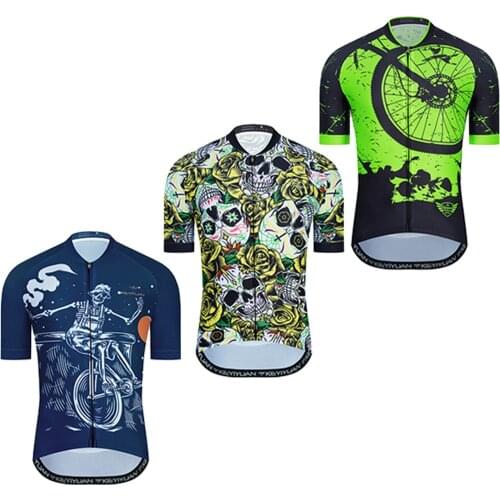 KEYIYUAN Outdoor Cycling Short-sleeved Mountain Bike Racing Jacket Cycling Jersey Sweatshirt Summer Camisas Ciclista MTB Shirt