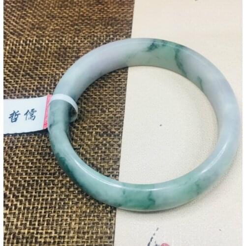 Zheru Jewelry Pure Natural Jadeite Bracelet Natural Floating Green Double Color 54-62mm Female Gifts A Class A National Certific