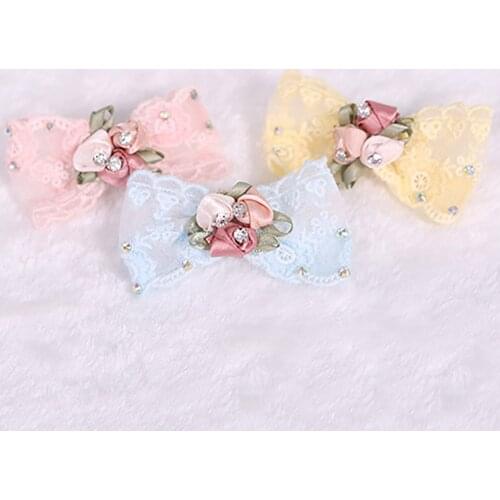 1PC Bling Rhinestone Luxury Pet Puppy Dog Cat Hairpin Hair Bows Tie Dog Lace Hair Clips Pet Dog Grooming Pet Hair Accessories