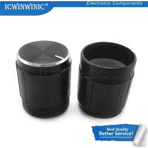 10piece 15*17mm aluminum alloy potentiometer 15*17 knob rotary switch volume control knob black In Stock