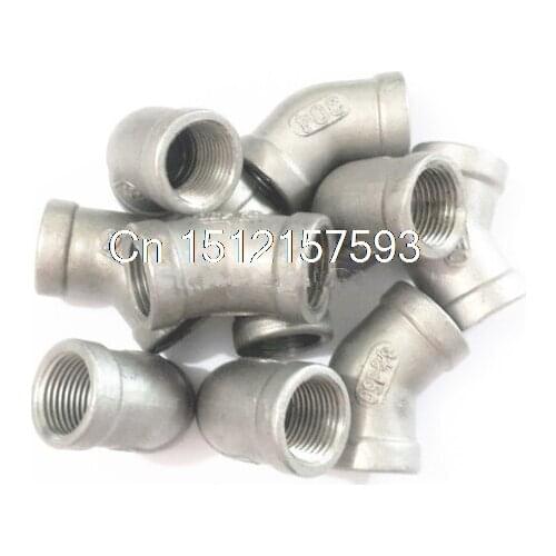 10pcs 45 Degree Elbow 3/8" BSPP Threaded Female 304 Stainless Steel Connector
