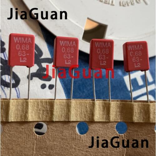 20PCS Original RED WIMA MKS2 680NF 63V P5MM 0.68UF 684/63V new Audio 684 mks-2 680n 63V0.68u pcm5