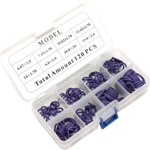 2017 120Pcs HNBR Car Van Air Conditioning Rubber Washer O Ring Seal Assortment Set JUN19