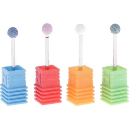 4Pcs Smooth Top Nail Drill Bit 3/32" Rotary Stone Burr Manicure Cutters Drill Accessories Nail Art Tool Nail Mills