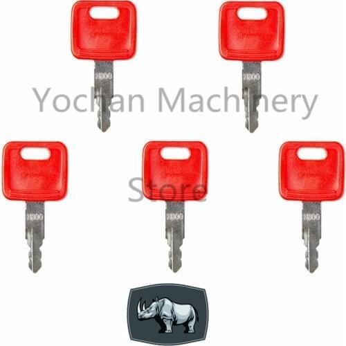 5 Pcs AT194969 AT147803 H800 Ignition Key fits For John Deere Case Hitachi New Holland Excavator