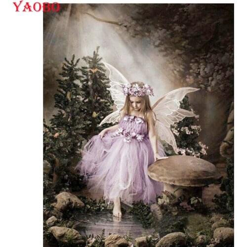 5D Diamond Painting Butterfly Fairy 3d Cross Stitch,5D Diamond Mosaic girl Diy Handmade Diamond Embroidery Full square/round