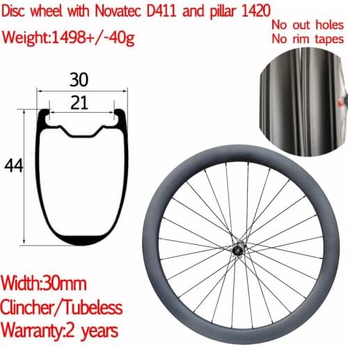 AFLY Light 1498g Width 30mm 700C Carbon Road Bike Disc Brake Clincher Tubeless Wheels 44mm Gravel Cyclocross Wheelset