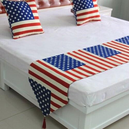 American Flag Printing Bed Runner Bed Tail Towel Bedding Scarf Wedding Home Hotel Bedroom Decorations 45x180cm 45x210cm 45x250cm