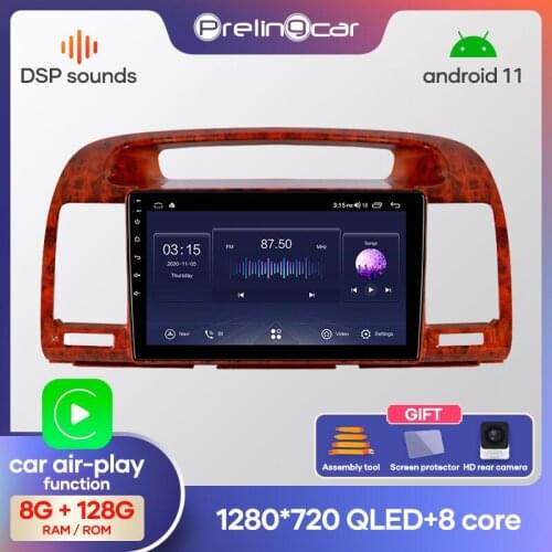 Prelingcar Android 10 NO DVD 2 Din Car Radio Multimedia Video Player Navigation GPS For Toyota Camry 2001-2006 Octa-Core
