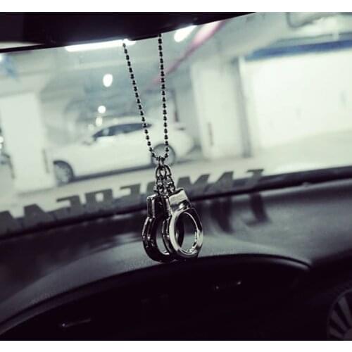 Car Pendant Hanging Handcuffs Car Interior Ornaments Decoration Rear View Mirror Accessories For Car Ornamen