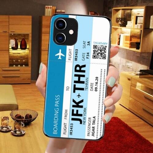Air ticket Registration card Phone Cases for iPhone 12 8 7 6 6S Plus X 5S SE 2020 XR 11 12 Pro mini pro XS MAX cover