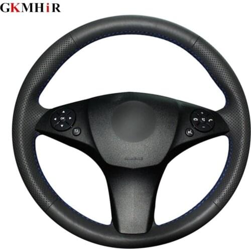 Black Artificial Leather Car Steering Wheel Cover for Mercedes Benz C180 C200 C350 C300 CLS 280 300 350 500 GLK