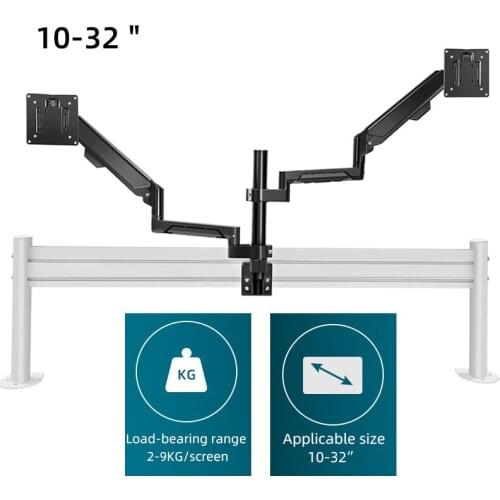 P11 Dual Monitor Holder Full Motion Dual Arm Suporte Monitor Support 10-32 inch Monitor Mount Bracket PC Stand Load 2-9 kgs each
