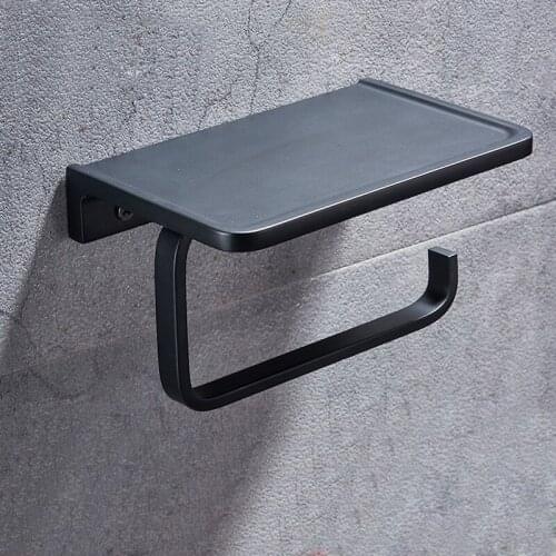 Toilet Paper Holder Metal Bathroom Accessories Tissue Holder Towel Rack Toilet Roll Dispenser With Phone Storage Bathroom Shelf