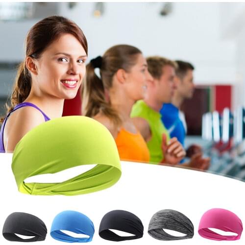 Breathable Sports Headband Men Women Unisex Yoga Fitness Quick Drying Elastic Hair Sweat Band for Outdoor Running Cycling