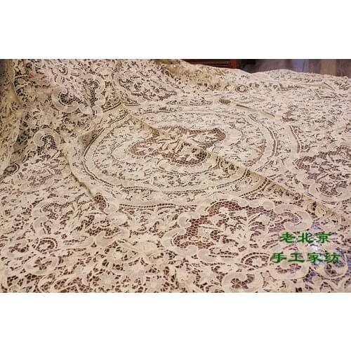 Zhendian Treasure Exclusive Collection Exquisite Handmade Pure Wanlv Wire Entirely Handmade round Tablecloth