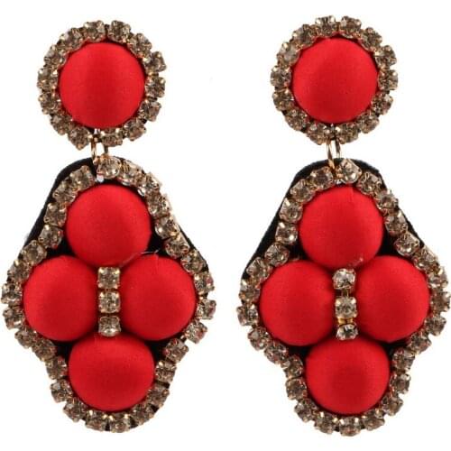 Florosy Handmade Ball Glass Crystal Big Pendant Drop Dangle Earrings for Women Fashion New Statement Party Earrings Jewelry