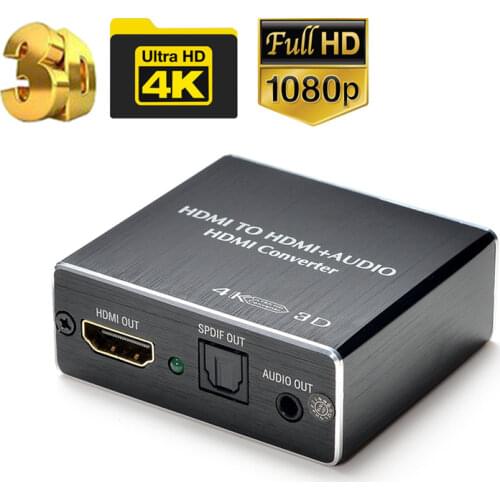 HDMI-compatible Audio Extractor Stereo Extractor Converter Optical TOSLINK SPDIF + 3.5mm Audio Splitter Adapter